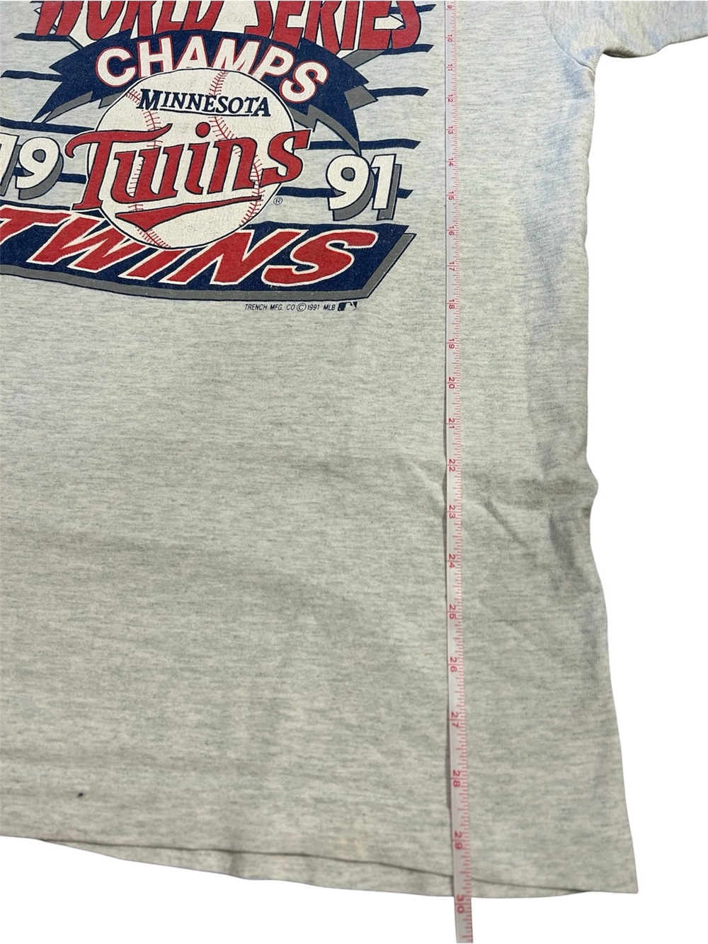 Vintage 1991 Minnesota Twins World Series Champs Single Stitch T-Shirt Size L - Picture 7 of 7